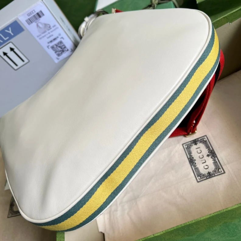 Replica bags lv Gucci White Leather Attache Medium Shoulder Bag