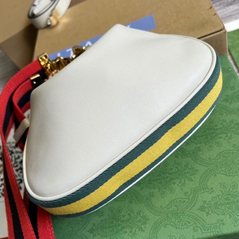 Top lv Gucci White Leather Attache Small Shoulder Bag