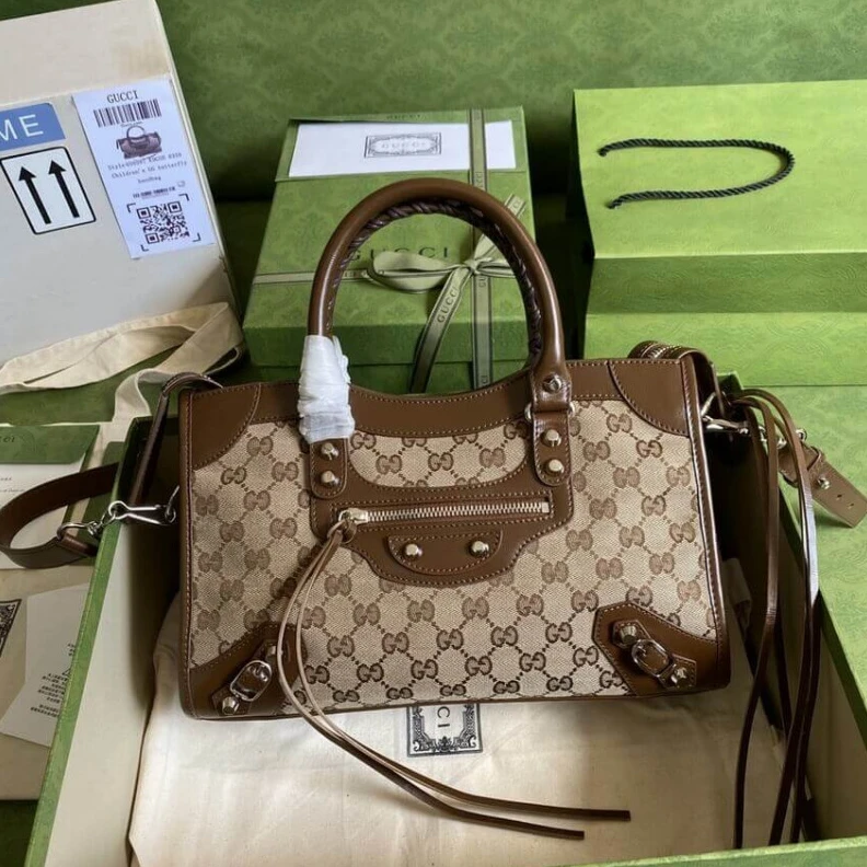 Gucci x Balenciaga GG Canvas City Bag 30cm