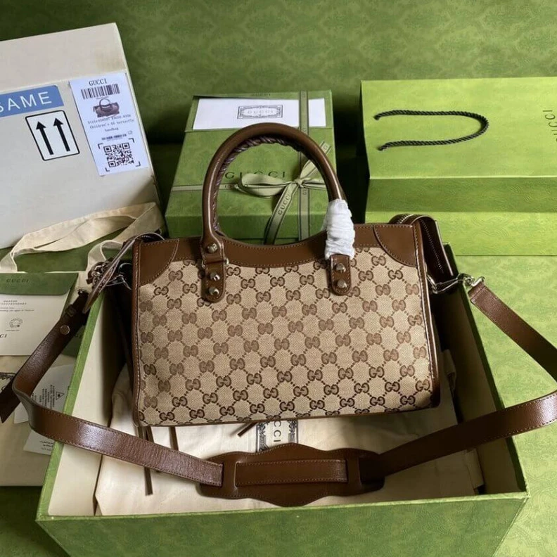 Replica bags Gucci x Balenciaga GG Canvas City Bag 30cm