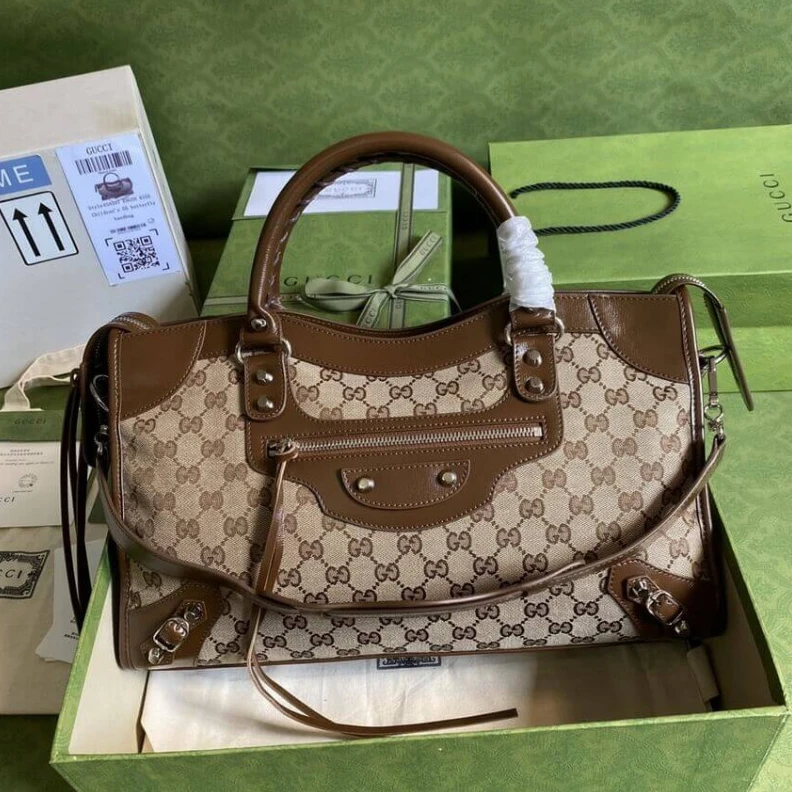 Gucci x Balenciaga GG Canvas City Bag 38cm