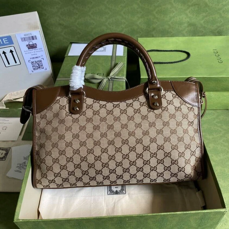 Replica bags Gucci x Balenciaga GG Canvas City Bag 38cm