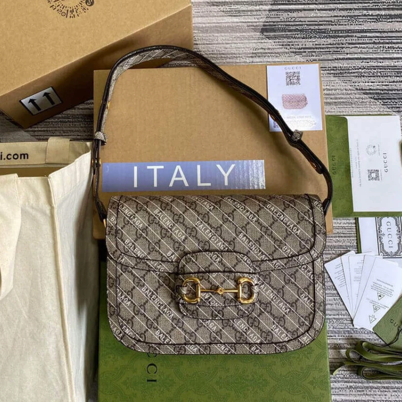 Kitlife Half Hors Gucci x Balenciaga Horsebit 1955 Shoulder Bag