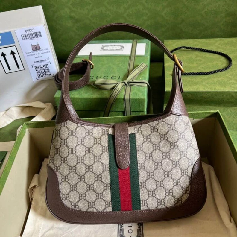 Kitlife This styl Gucci x Balenciaga Jackie 1961 Small Hobo Bag Coffee