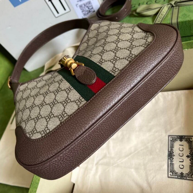 Kitlife This styl Gucci x Balenciaga Jackie 1961 Small Hobo Bag Coffee