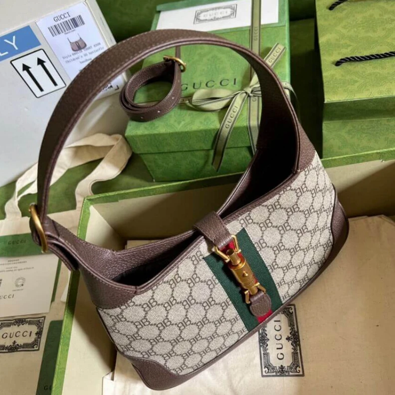 Kitlife This styl Gucci x Balenciaga Jackie 1961 Small Hobo Bag Coffee