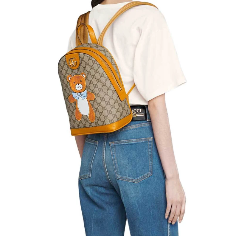 Louis vuitton locations Double G KAI x Gucci Teddy Bear Print Backpack