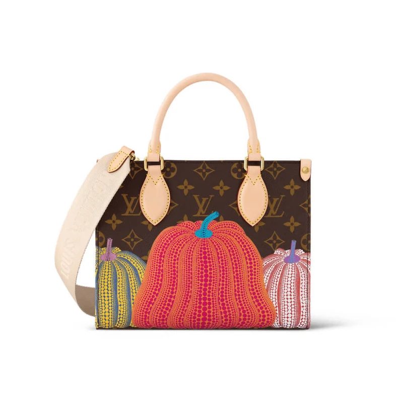 Inside LV LV x YK OnTheGo PM with Pumpkin Print