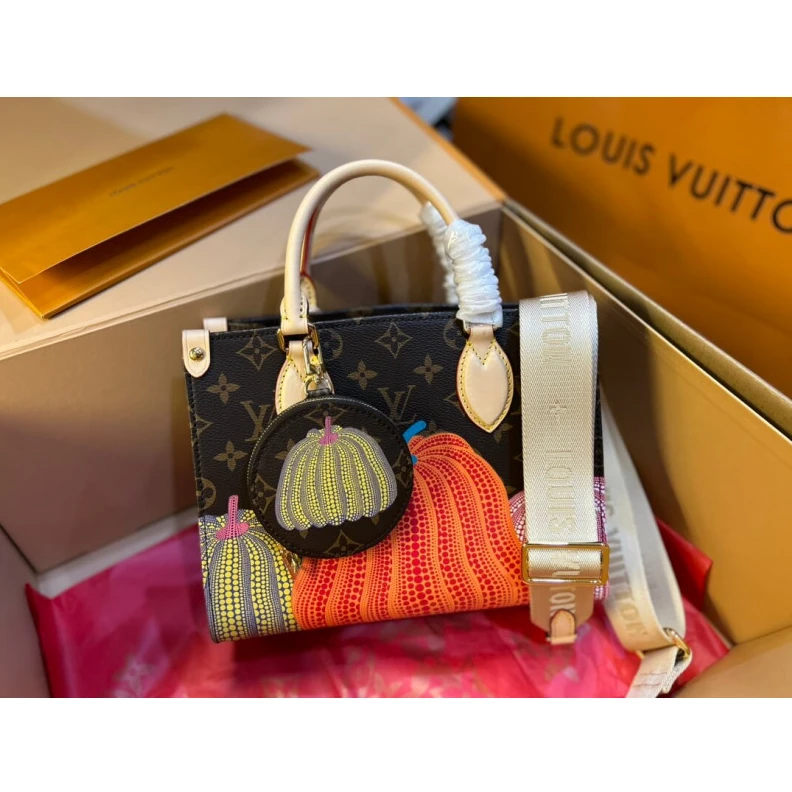 Mythick.ru Inside LV LV x YK OnTheGo PM with Pumpkin Print