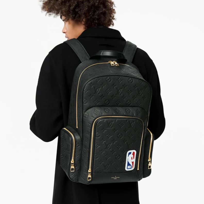 Louis vuitton locations Ball Grai LVxNBA Grain Leather Basketball Backpack
