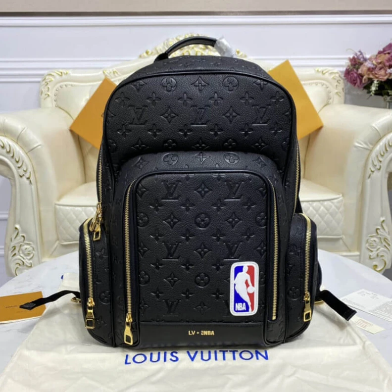 Louis vuitton locations Ball Grai LVxNBA Grain Leather Basketball Backpack