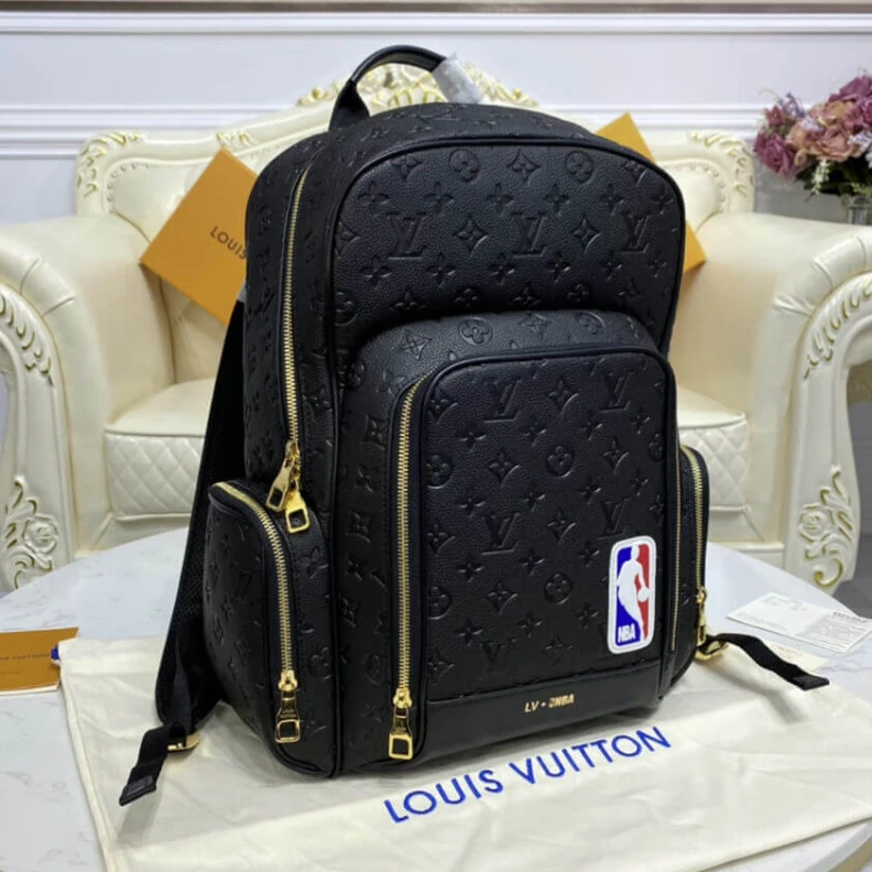 Louis vuitton locations Ball Grai LVxNBA Grain Leather Basketball Backpack