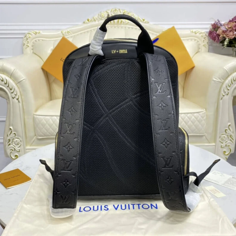 Louis vuitton locations Ball Grai LVxNBA Grain Leather Basketball Backpack