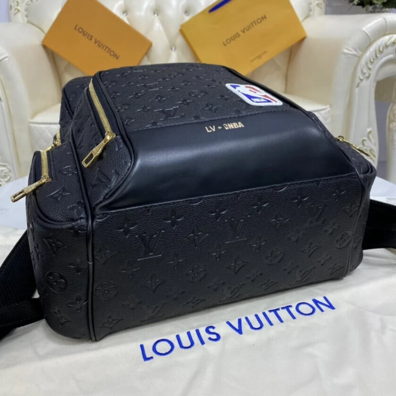 Louis vuitton locations Ball Grai LVxNBA Grain Leather Basketball Backpack