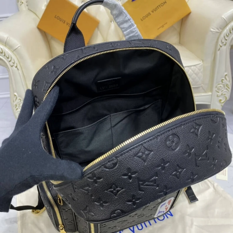 Louis vuitton locations Ball Grai LVxNBA Grain Leather Basketball Backpack