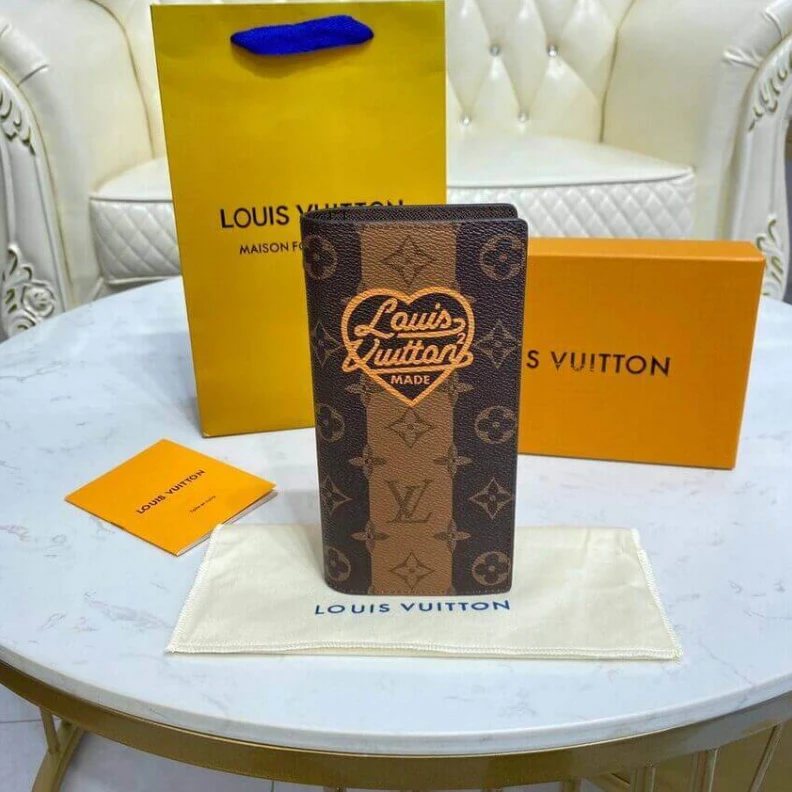 Top lv Part of th Louis VuittoN Monogram Stripes Brazza Wallet