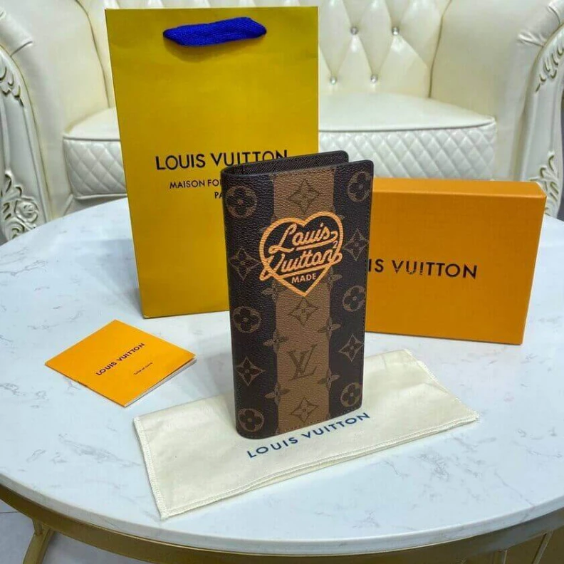 Top lv Part of th Louis VuittoN Monogram Stripes Brazza Wallet