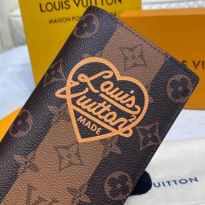 Top lv Part of th Louis VuittoN Monogram Stripes Brazza Wallet