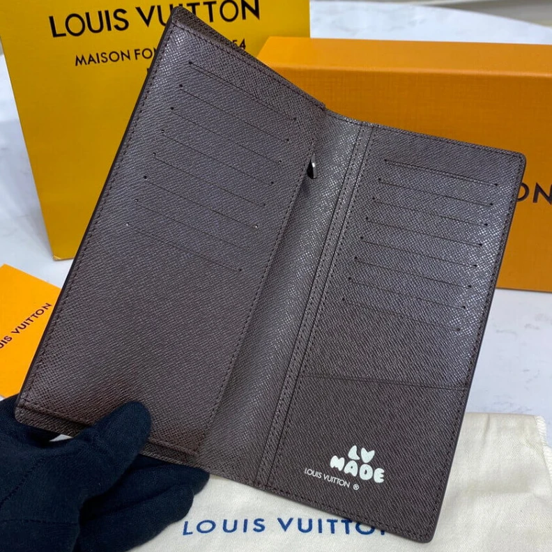 Top lv Part of th Louis VuittoN Monogram Stripes Brazza Wallet