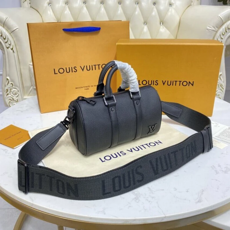 Lv belts replica Ferrous m Louis Vuitton Aerogram Leather Keepall XS Black