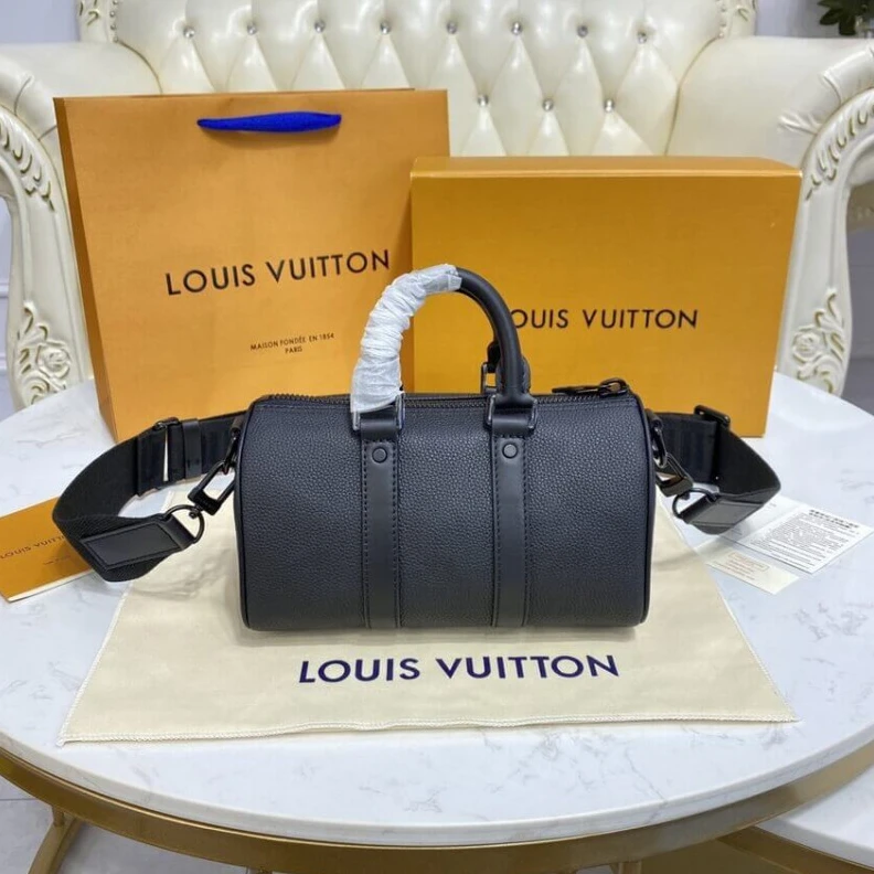 Lv belts replica Ferrous m Louis Vuitton Aerogram Leather Keepall XS Black