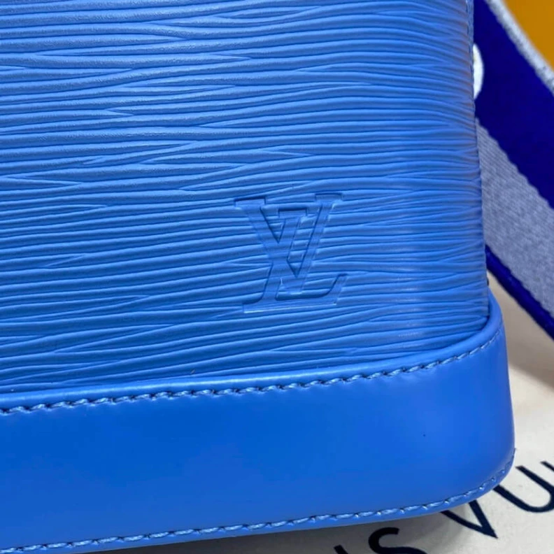Replica bags lv Epi grain Louis Vuitton Alma BB Bleuet Blue