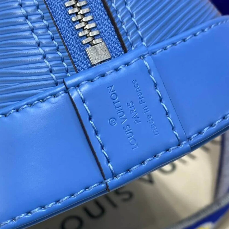 Replica bags lv Epi grain Louis Vuitton Alma BB Bleuet Blue