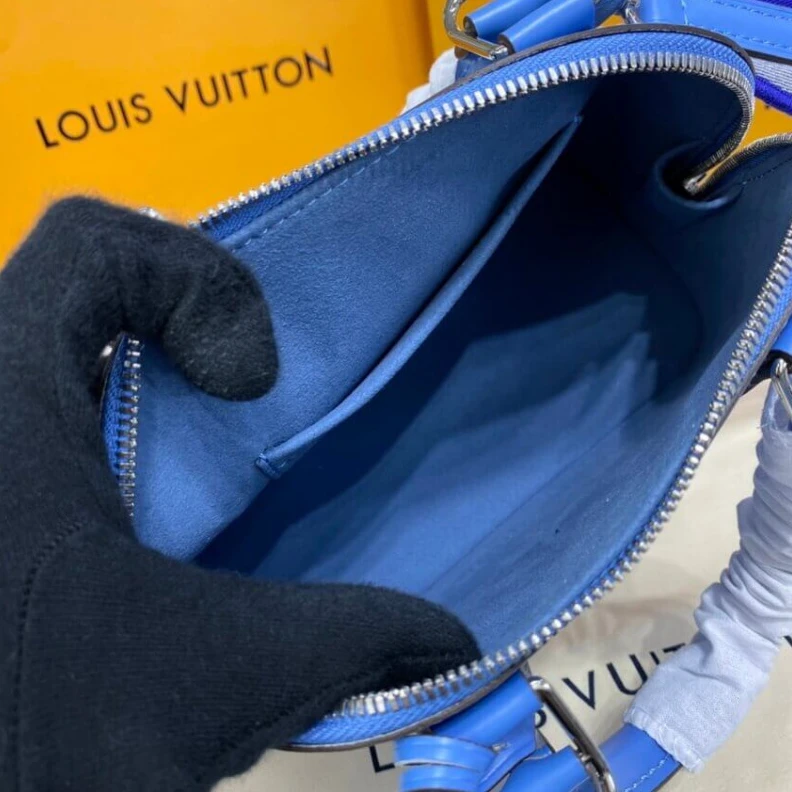 Replica bags lv Epi grain Louis Vuitton Alma BB Bleuet Blue