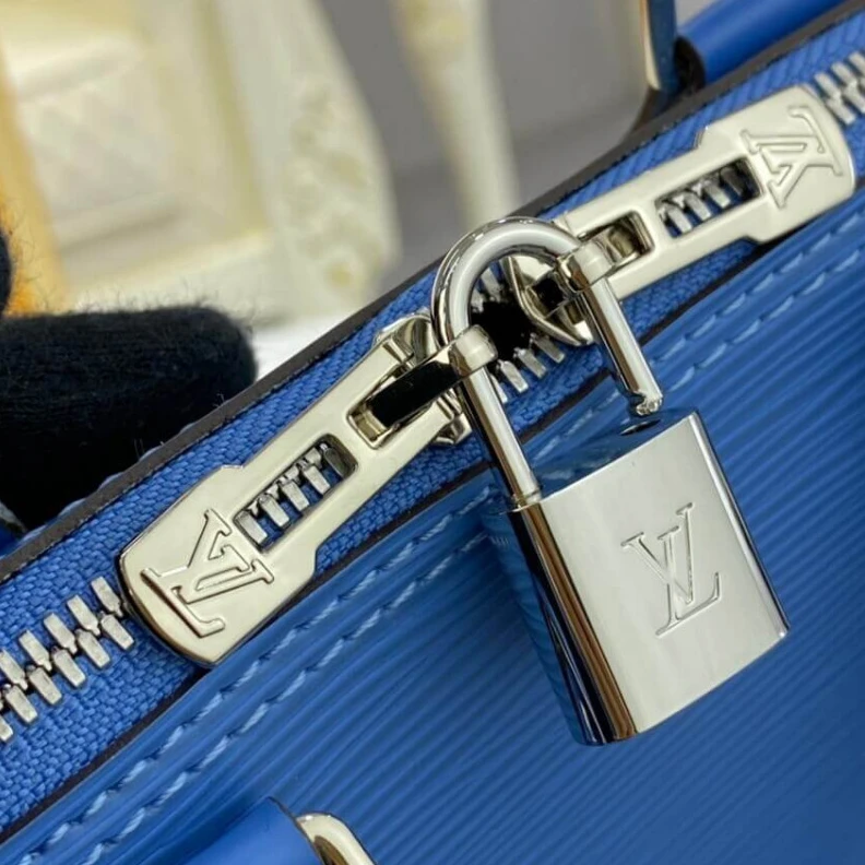 Replica bags lv Epi grain Louis Vuitton Alma BB Bleuet Blue