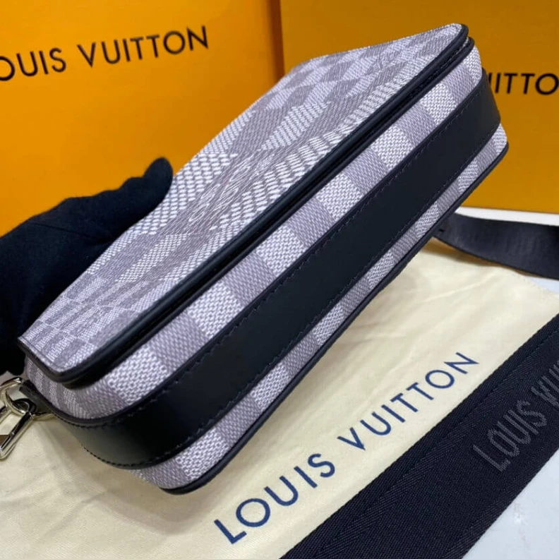 Louis vuitton locations Strap dro Louis Vuitton Antarctica Damier Graphite 3D Canvas Studio Messenger