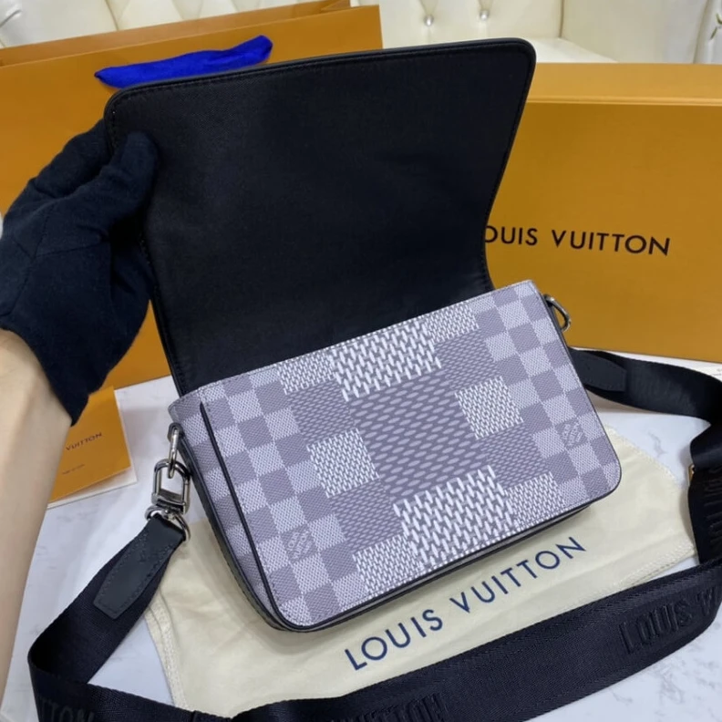 Replica bags lv Silvercol Louis Vuitton Antarctica Damier Graphite Studio Messenger