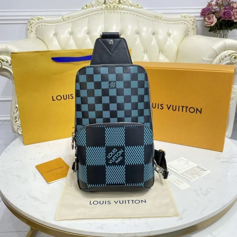 Lv belts replica 2 inside Louis Vuitton Avenue Slingbag Aqua Green