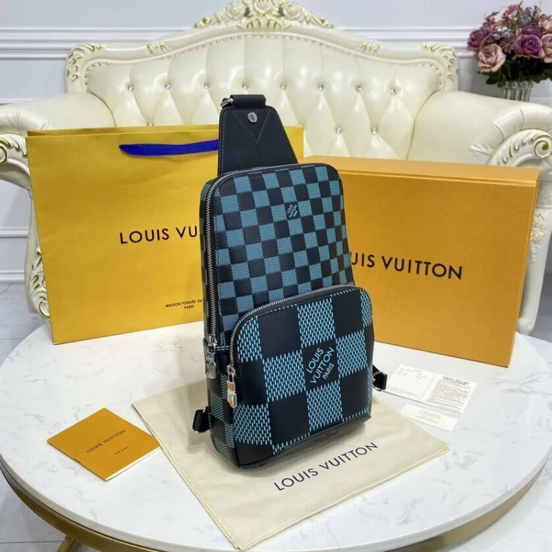 Lv belts replica 2 inside Louis Vuitton Avenue Slingbag Aqua Green