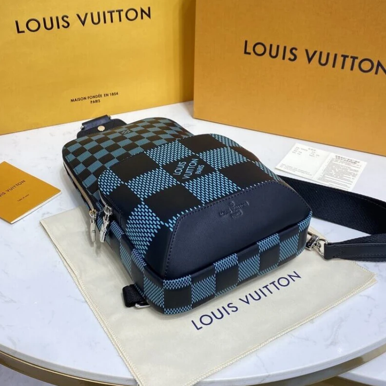 Lv belts replica 2 inside Louis Vuitton Avenue Slingbag Aqua Green
