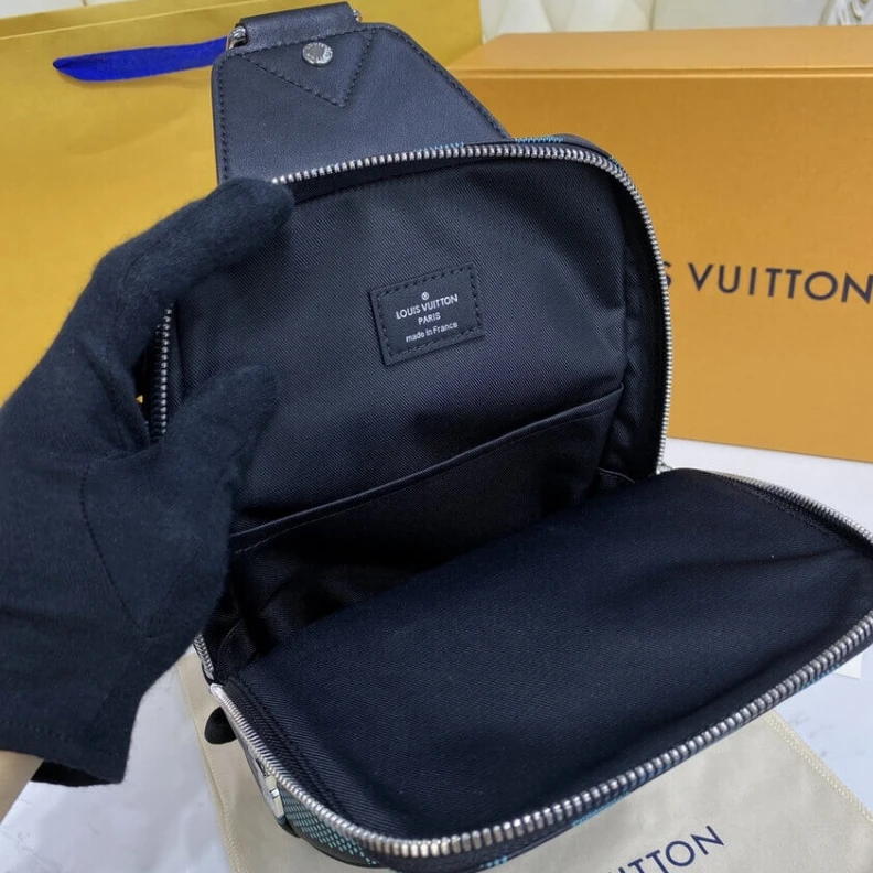 Lv belts replica 2 inside Louis Vuitton Avenue Slingbag Aqua Green