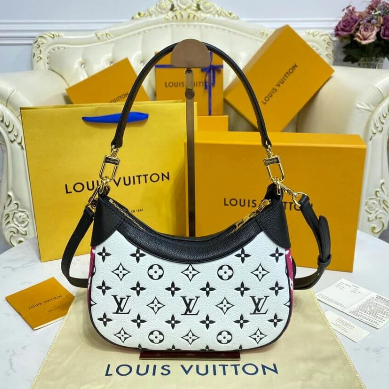 Replica bags Louis Vuitton Bagatelle Black White