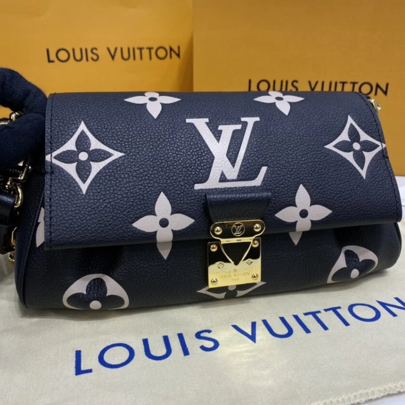 Top lv Chain dro Louis Vuitton Bicolor Monogram Empreinte Leather Favorite Bag