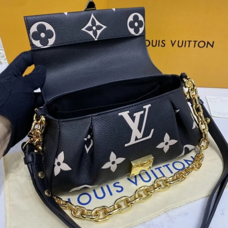Top lv Chain dro Louis Vuitton Bicolor Monogram Empreinte Leather Favorite Bag