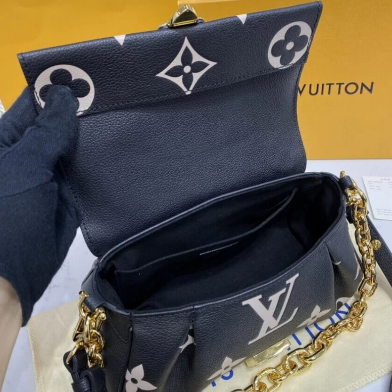 Top lv Chain dro Louis Vuitton Bicolor Monogram Empreinte Leather Favorite Bag