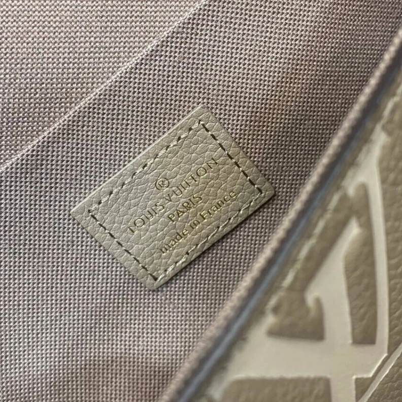 Top lv Goldcolor Louis Vuitton Bicolor Monogram Empreinte Leather Felicie Pochette Gray Cream