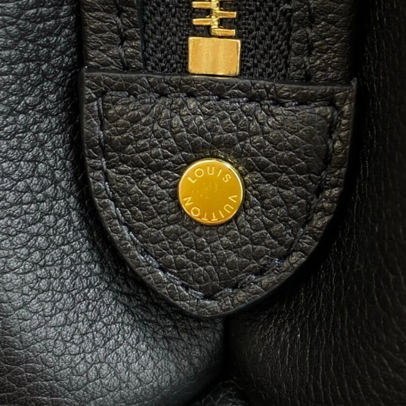 Top lv Name tag Louis Vuitton Bicolor Monogram Empreinte Leather Petit Palais Black Beige