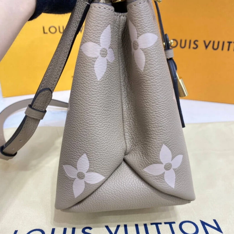 Replica bags Padlock Louis Vuitton Bicolor Monogram Empreinte Leather Petit Palais Tourterelle Creme