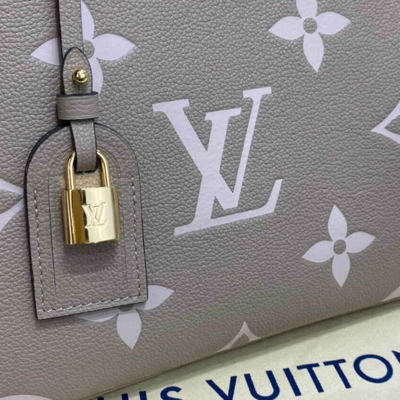 Replica bags Padlock Louis Vuitton Bicolor Monogram Empreinte Leather Petit Palais Tourterelle Creme