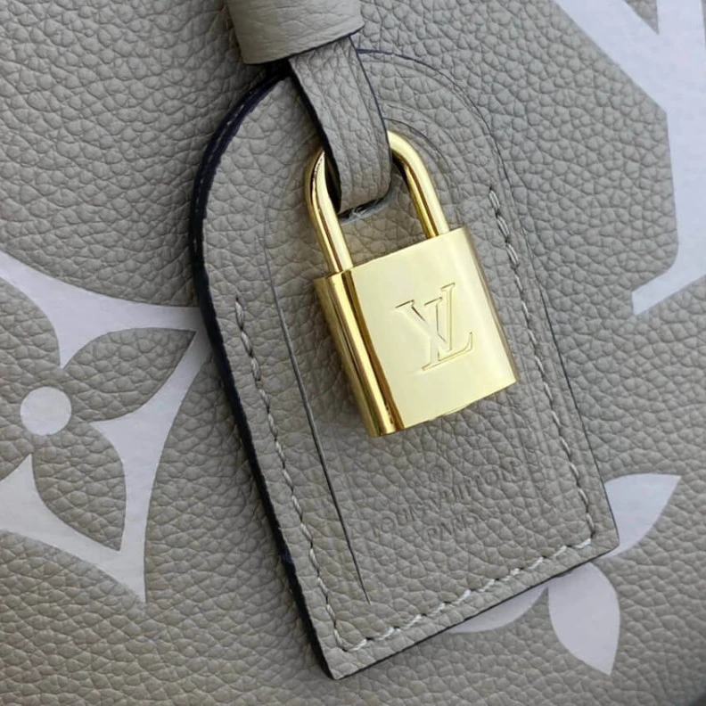 Replica bags Padlock Louis Vuitton Bicolor Monogram Empreinte Leather Petit Palais Tourterelle Creme