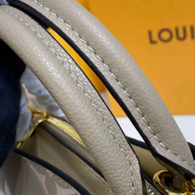 Replica bags Padlock Louis Vuitton Bicolor Monogram Empreinte Leather Petit Palais Tourterelle Creme