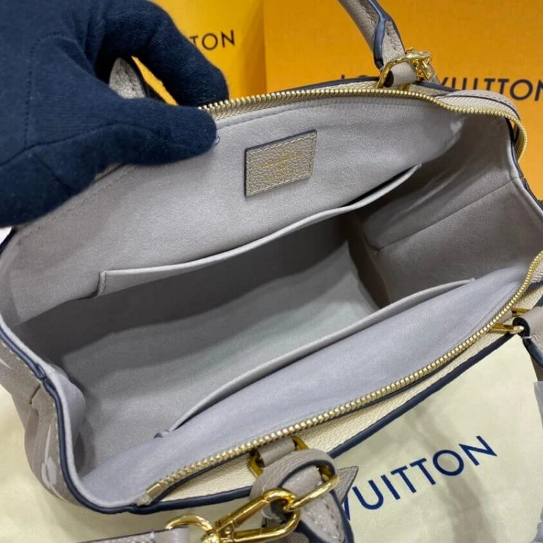Replica bags Padlock Louis Vuitton Bicolor Monogram Empreinte Leather Petit Palais Tourterelle Creme