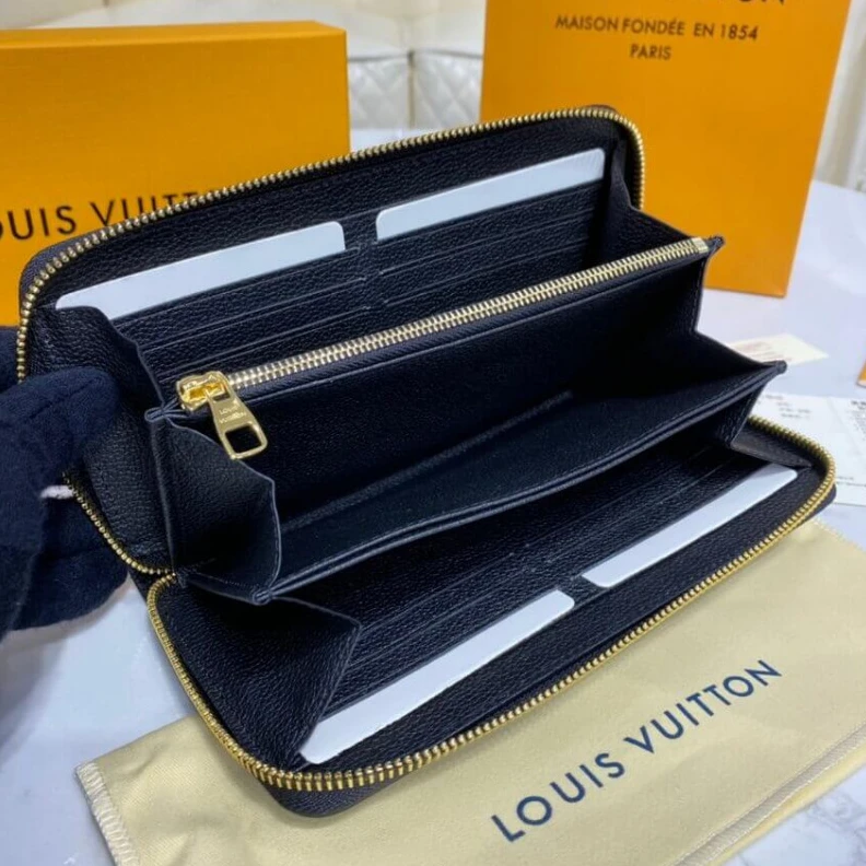 Mythick.ru Zipped co Louis Vuitton Bicolor Monogram Empreinte Leather Zippy Wallet Black   Beige