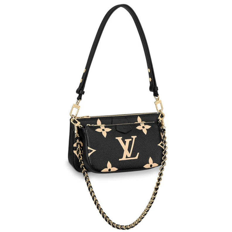 Chain dro Louis Vuitton Bicolor Multi Pochette Accessoires Black Cream