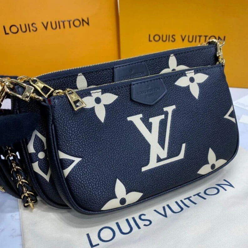Mythick Chain dro Louis Vuitton Bicolor Multi Pochette Accessoires Black Cream