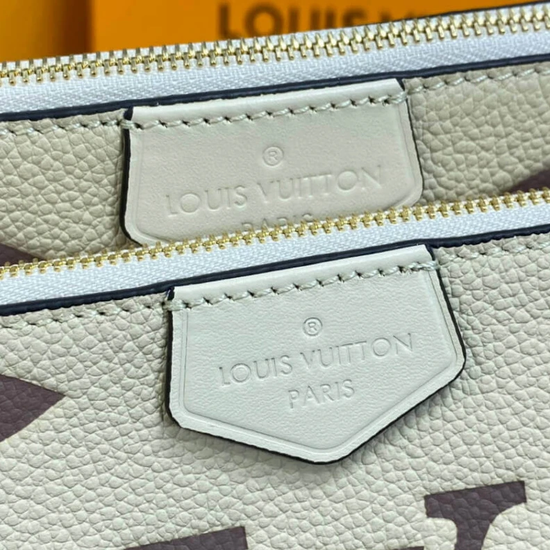Replica bags Strap:Rem Louis Vuitton Bicolor Multi Pochette Accessoires Cream Grey